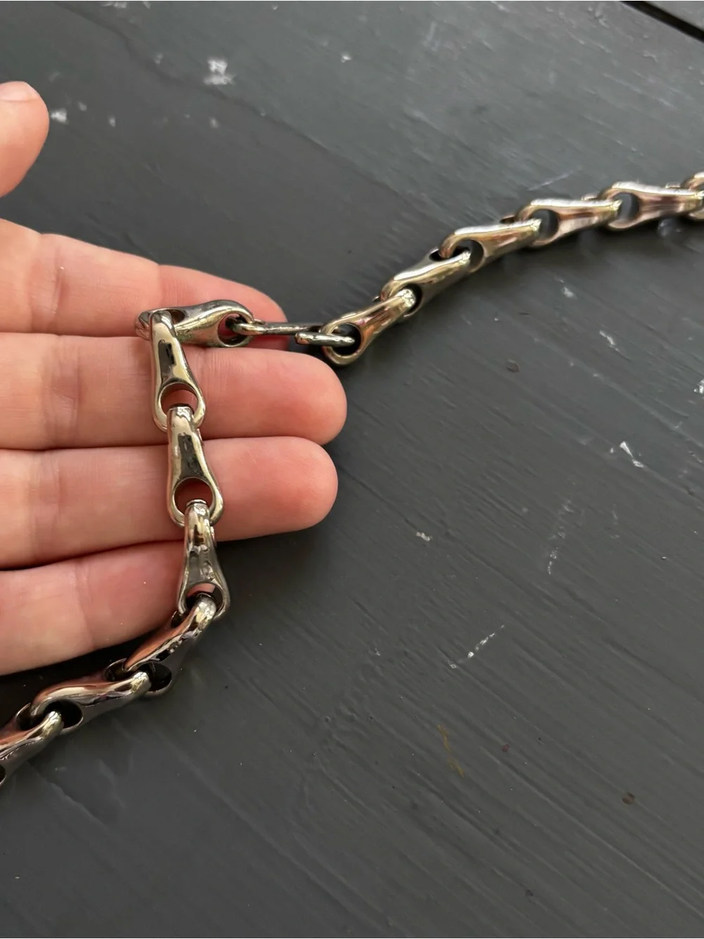 Y2K Silver-Tone Link Chain Belt